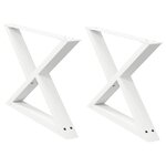 vidaXL Pieds de table basse 2 pièces Blanc 70 x (42-43 3) cm Acier