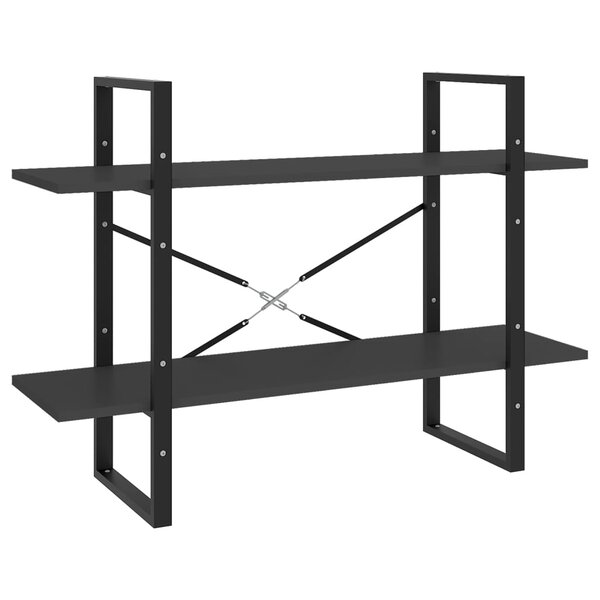 vidaXL Bibliothèque à 2 niveaux gris 100x30x70 cm bois d'ingénierie