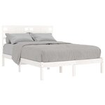 vidaXL Cadre de lit sans matelas blanc 120x190 cm bois massif