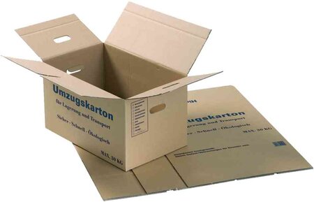 Pack de 10 cartons déménagement (l)500 x (p)350 x (h)370 mm avec poignées papyrus