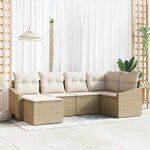 vidaXL Ensemble de salle à manger pour jardin 6 Pièces Beige  Crème