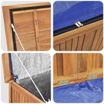 vidaXL Boîte de rangement de jardin 60x50x58 cm Bois de teck solide
