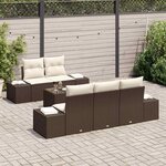 vidaXL Ensemble de canapé de jardin 6 Pièces Marron et Crème polyrotin