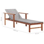 Vidaxl chaise longue résine tressée et bois d'acacia massif gris
