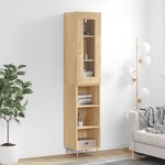 vidaXL Buffet haut Chêne sonoma 34 5x34x180 cm Bois d'ingénierie