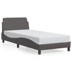 vidaXL Cadre de lit sans matelas gris 90x200 cm similicuir