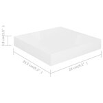 vidaXL Étagère murale flottante 2 Pièces Blanc brillant 23x23 5x3 8cm MDF