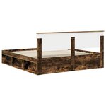 vidaXL Cadre de lit Chêne fumé 200 x 200 cm Bois d'ingénierie