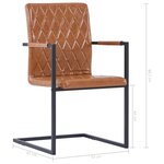 Vidaxl chaises de salle à manger cantilever 4 pièces cognac similicuir