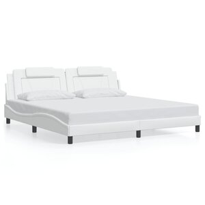 vidaXL Cadre de lit Viana sans matelas blanc 200x200 cm similicuir