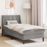 vidaXL Cadre de lit avec matelas Gris clair 80 x 200 cm Velours