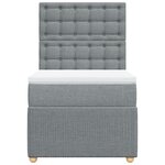 vidaXL Sommier à lattes de lit et matelas Gris clair 90x190 cm Tissu