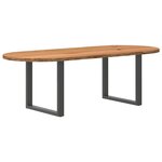vidaXL Table à manger marron clair bois de chêne massif ovale