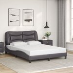 vidaXL Cadre de lit avec LED sans matelas Hvar gris 140x200 cm