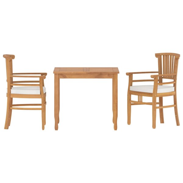 vidaXL Ensemble à manger de jardin 3 Pièces Bois de teck massif