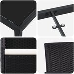 vidaXL Ensemble de Salle à Manger de Jardin 7 Pièces avec Coussins en Rattan Poly Noir
