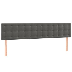 vidaXL Têtes de lit 2 Pièces Gris foncé 90x5x78/88 cm Velours