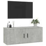 vidaXL Meuble TV mural Gris béton 100x34 5x40 cm