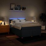vidaXL Sommier à lattes de lit avec matelas Bleu 140x200 cm Tissu