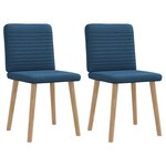 vidaXL Chaises à manger lot de 2 bleu tissu