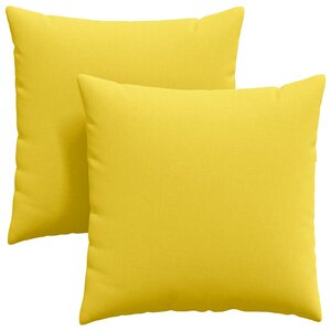vidaXL Coussins de canapé 2 pc tissu Jaune clair 80 x 80 cm