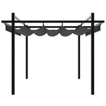 vidaXL Tonnelle avec toit rétractable anthracite 3x3 m aluminium