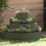 vidaXL Plante en métal Acier/olive Acier Ø 90 cm Modulaire