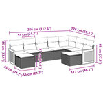 vidaXL Salon de jardin 9 Pièces avec coussins noir résine tressée