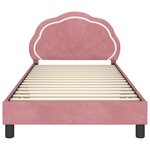vidaXL Cadre de lit pour enfants avec tête de lit Rose 90 x 200 cm