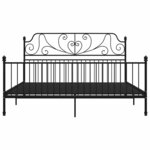 vidaXL Cadre de lit sans matelas noir métal 200x200 cm