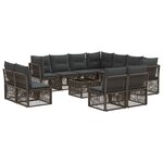vidaXL Ensemble de canapé de jardin 12 Pièces Gris polyrotin