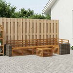 vidaXL Ensemble de canapé d'angle 7 Pièces Naturel Bois d'Acacia Massif