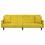 vidaXL Canapé-lit avec accoudoirs jaune velours