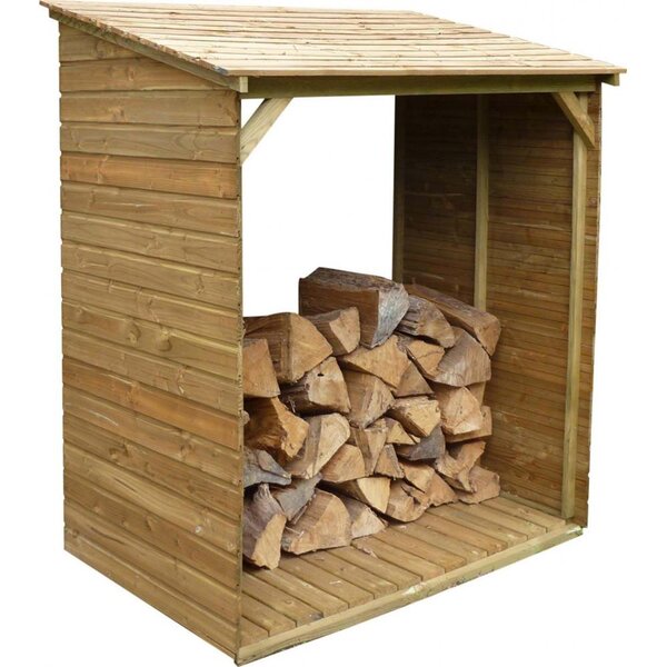 Abri bûches en bois avec plancher tim 150 x 100 x 180 cm