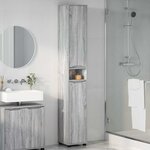 vidaXL Cabinet de salle de bain Gris Sonoma 30 5 x 30 x 195 cm