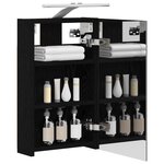 vidaXL Armoire Miroir de Salle de Bain Chêne noir 30 x 10 5 x 50 cm