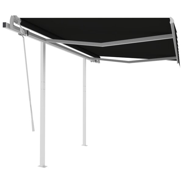 vidaXL Auvent manuel rétractable avec poteaux 3 5x2 5 m Anthracite