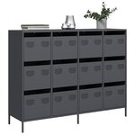 vidaXL Buffet anthracite 135x39x103 5 cm acier laminé à froid