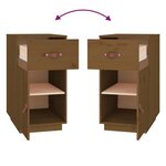 vidaXL Armoire de bureau Marron miel 40x50x75 cm Bois massif de pin