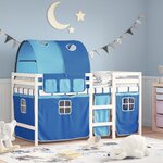 vidaXL Lit mezzanine enfants avec tunnel sans matelas bleu 90x200 cm