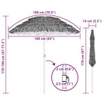 vidaXL Parasol de plage Marron Ø 160 x 196 cm Acier