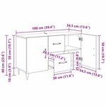 vidaXL Buffet Chêne noir 100 x 36 x 60 cm Bois d'ingénierie