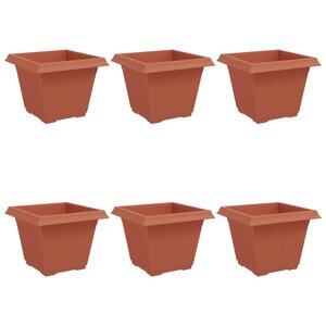 vidaXL Pot de Fleurs Carré 6 Pièces Rouge brique 43 x 43 x 33 5 cm
