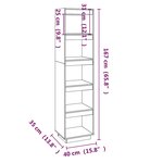 vidaXL Bibliothèque/Séparateur de pièce Noir 40x35x167 cm Pin solide