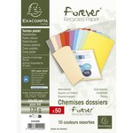 Paquet de 50 chemises Forever® 170 100  recyclées - 24x32cm - Couleurs assorties x 10 EXACOMPTA