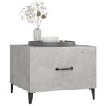 vidaXL Table basse avec pieds en métal Gris béton 50x50x40 cm