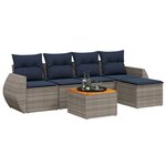 vidaXL Salon de jardin 6 Pièces avec coussins gris résine tressée