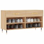 vidaXL Banc à chaussures chêne sonoma 102x35x55 cm bois d'ingénierie
