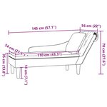 vidaXL Fauteuil long avec coussin et accoudoir droit bleu velours