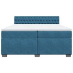 vidaXL Sommier à lattes de lit et matelas Bleu 200x200 cm velours